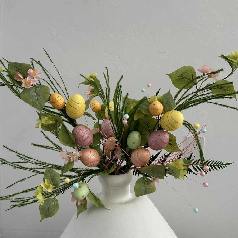 🌸NEW Easter Artificial Floral Arrangement with Yellow and Pink Accents.